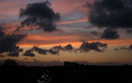 夕阳天空景色图片