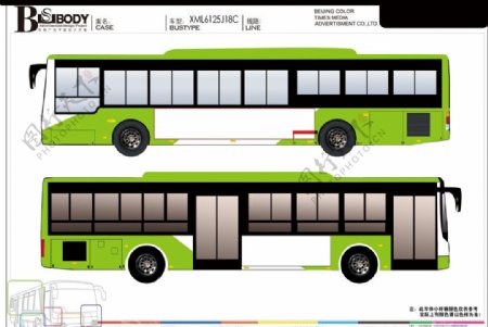 公交车车体模板图片
