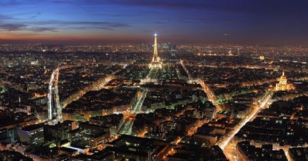 巴黎城市夜景图片