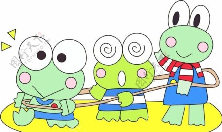 卡通三只小青蛙图片