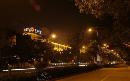 滁州中国银行夜景图片