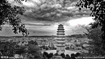 铜川市耀州区神德寺黑白图片