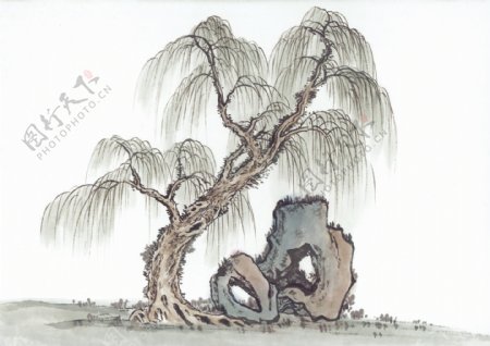 奇松怪石中国传统艺术文化图片