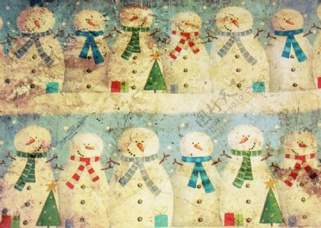 圣诞雪人墙纸图片