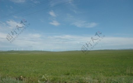 科尔沁大草原上的大风车图片