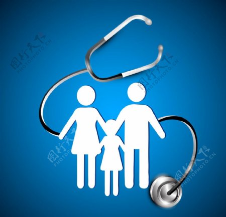 蓝色家庭医疗背景图片