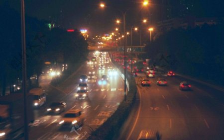 城市交通夜景景观图片