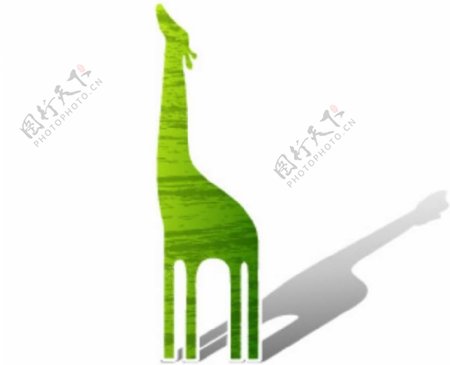 绿色长颈鹿环保背景图片