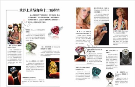 世界上最昂贵的十二颗彩钻杂志内页图片