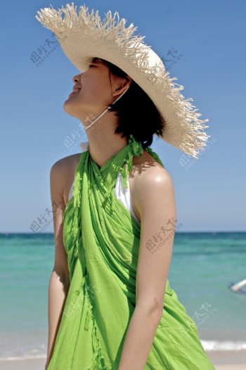 孔斯2010年菲律宾长滩岛度假草帽图片