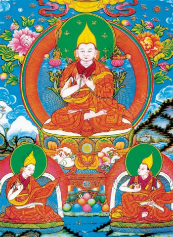 藏传佛教唐卡宗可巴图片