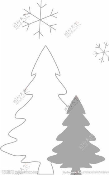 银色圣诞树雪花图片