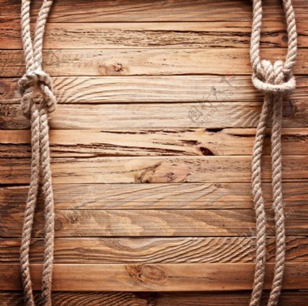木纹木板绳子图片
