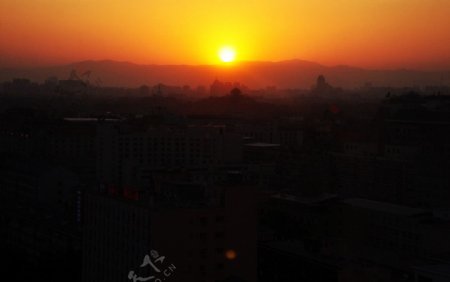 北京日落图片
