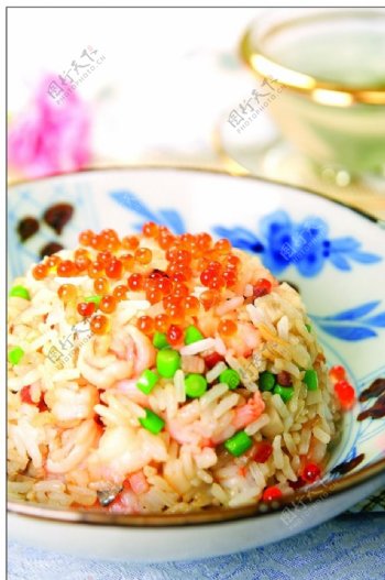 青菜鱼籽饭图片