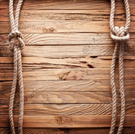 木纹木板绳索图片