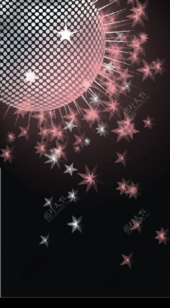 梦幻迪厅水晶球矢量素材图片