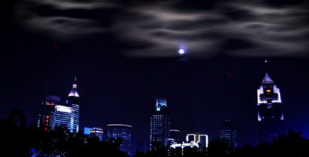 上海延安路高架两旁高楼夜景图片