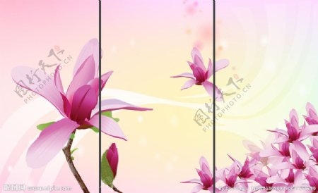 粉色浪漫花卉移门图片