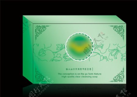 展开平面绿色香皂盒图片