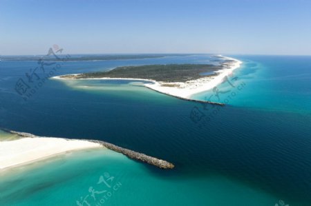 大堡礁澳大利亚澳洲蔚蓝俯拍航拍图片