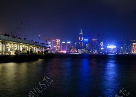 香港码头夜景图片