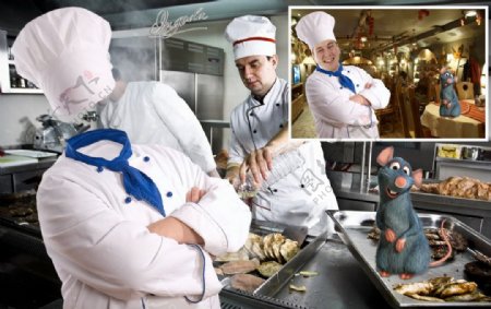 厨师分层PSD可换背景图片