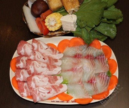 锅王涮涮锅海鲜肉片图片