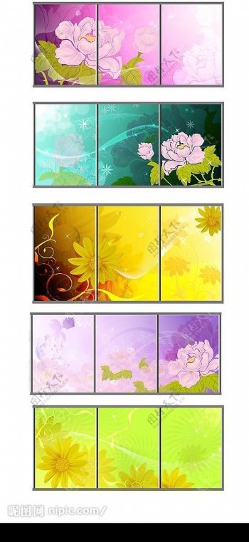 梦幻花朵五色系列图片