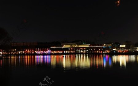高清晰北京后海酒吧夜景图片