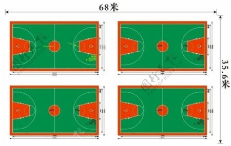 篮球场尺寸平面图图片