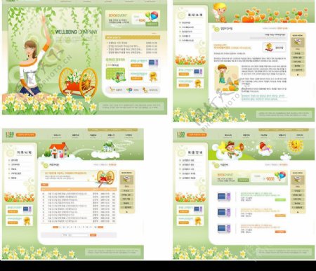 女性瑜伽家庭生活网站模板4个页面附加网页代码图片