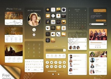 iPhone金色UI图片