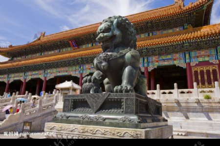 故宫狮子石狮中国风图片