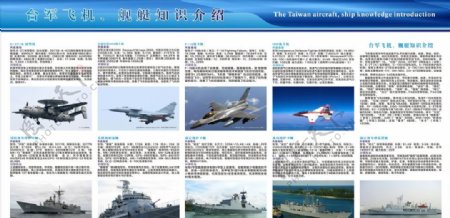 台湾飞机舰艇知识展板图片