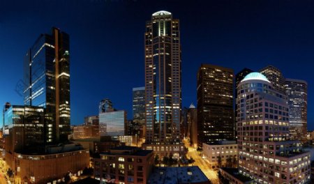西雅图市中心夜景图片