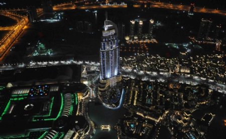 迪拜夜景俯瞰图片