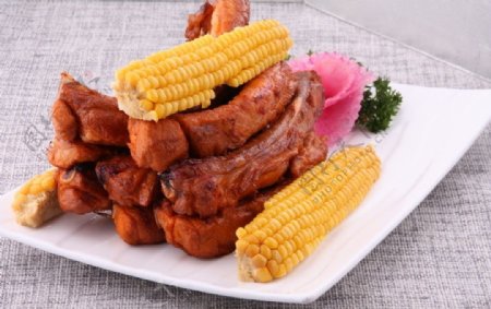 玉米焗肉排图片