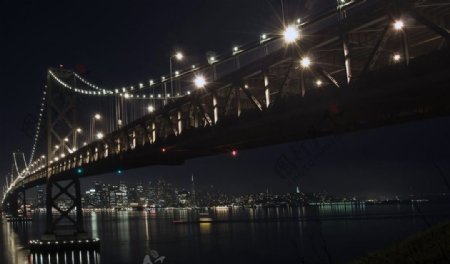 国外大桥建筑夜景图片