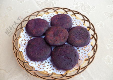 紫心地瓜饼图片