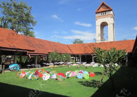 泰国清迈彩色纸伞制作坊图片