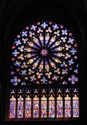巴黎教堂天窗壁画图片