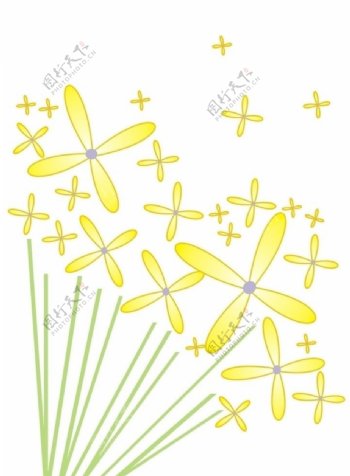 黄色矢量花束图片