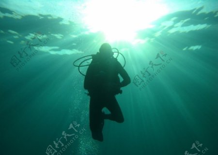 海里的潜水员图片