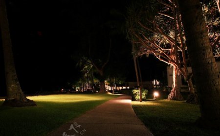 瑙鲁私人度假村的夜晚图片
