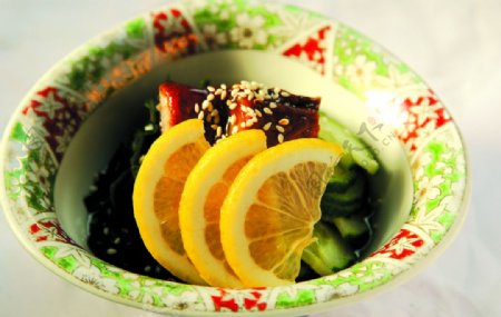 日本料理鳗鱼海带拌黄瓜图片
