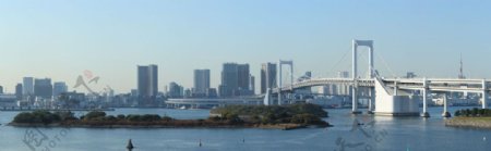 日本东京港桥全景图片