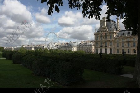 从杜勒斯花园看巴黎街景图片