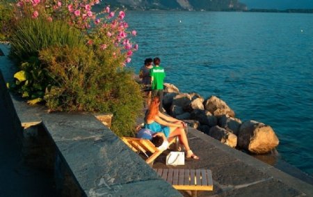 瑞士莱蒙湖畔图片
