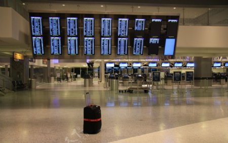 美国休斯顿机场出发厅一角图片